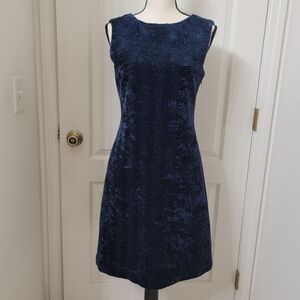 Emporio Armani Size Unknown Blue Wavy Pattern Velour Sheath Dress